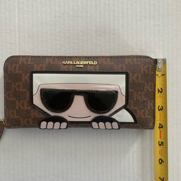 Karl Lagerfeld Paris Maybelle SLG Zip Brown Wallet - Picture 16 of 17